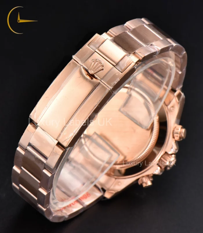 Daytona - Rainbow Diamond Bezel - Rose Gold Oyster Bracelet - Image 6