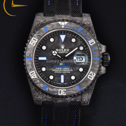 Submariner - Carbon / Blue Markers - Nylon Strap with Carbon Buckle