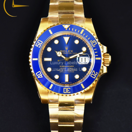 Submariner (with date) - Blue Dial - Yellow Gold Oyster Bracelet