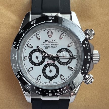 Daytona - White Dial - Black Rubber Strap