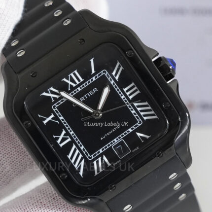 Santos 40 mm - Black Dial - Black Rubber Strap